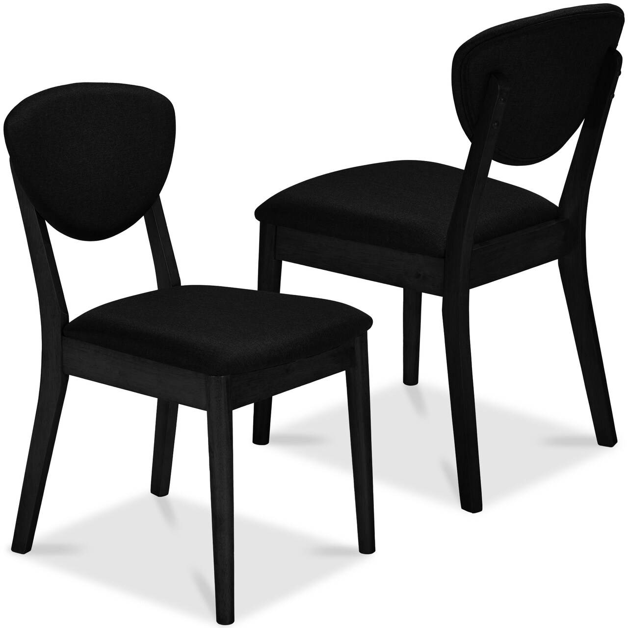 Best Choice Products 2-Piece Mid-Century Modern Wood & Upholstered Dining Chair Set